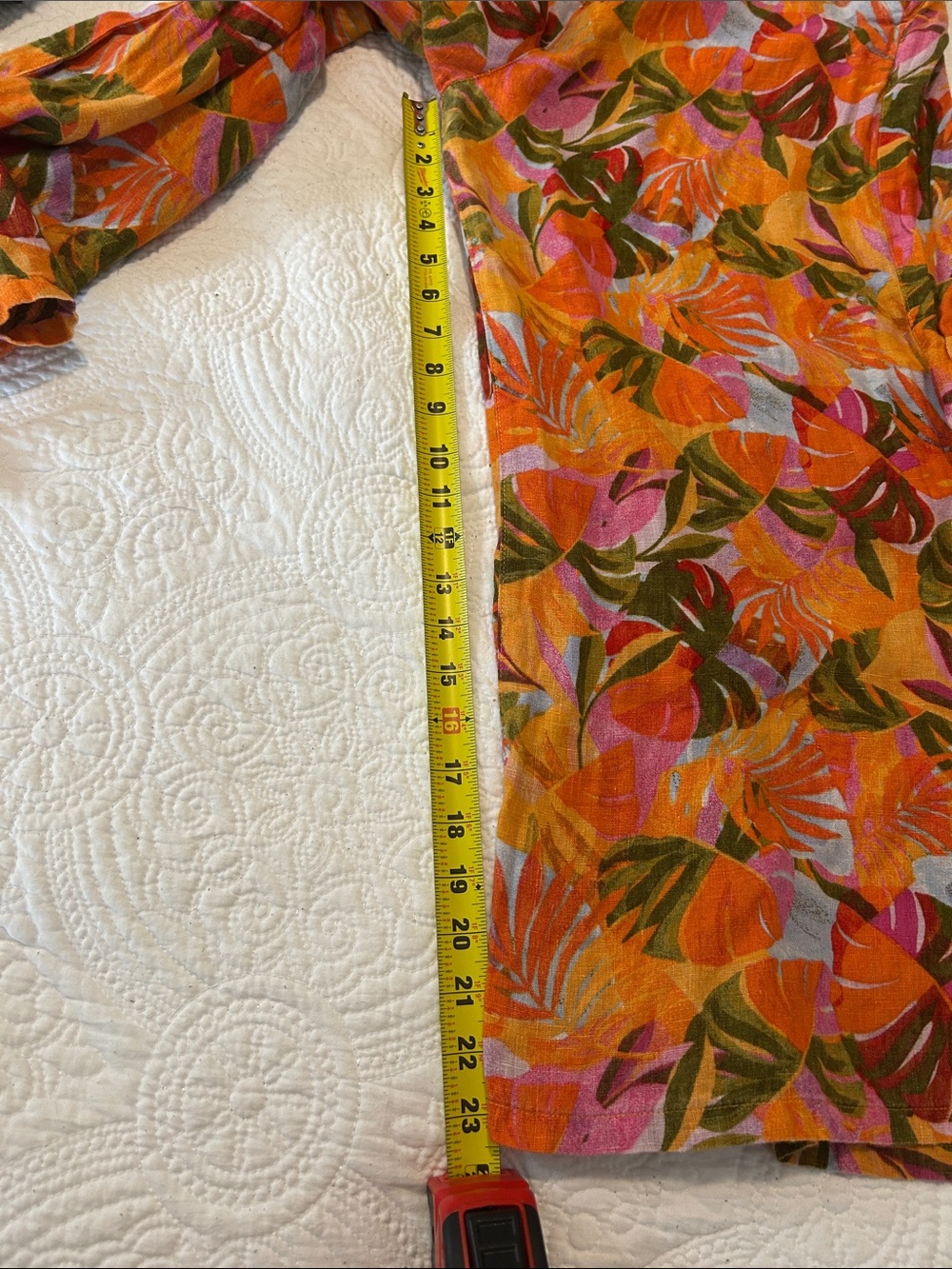 C&C California Orange Tropical Print Wide Leg Pants Size Large - Picture 9 of 9